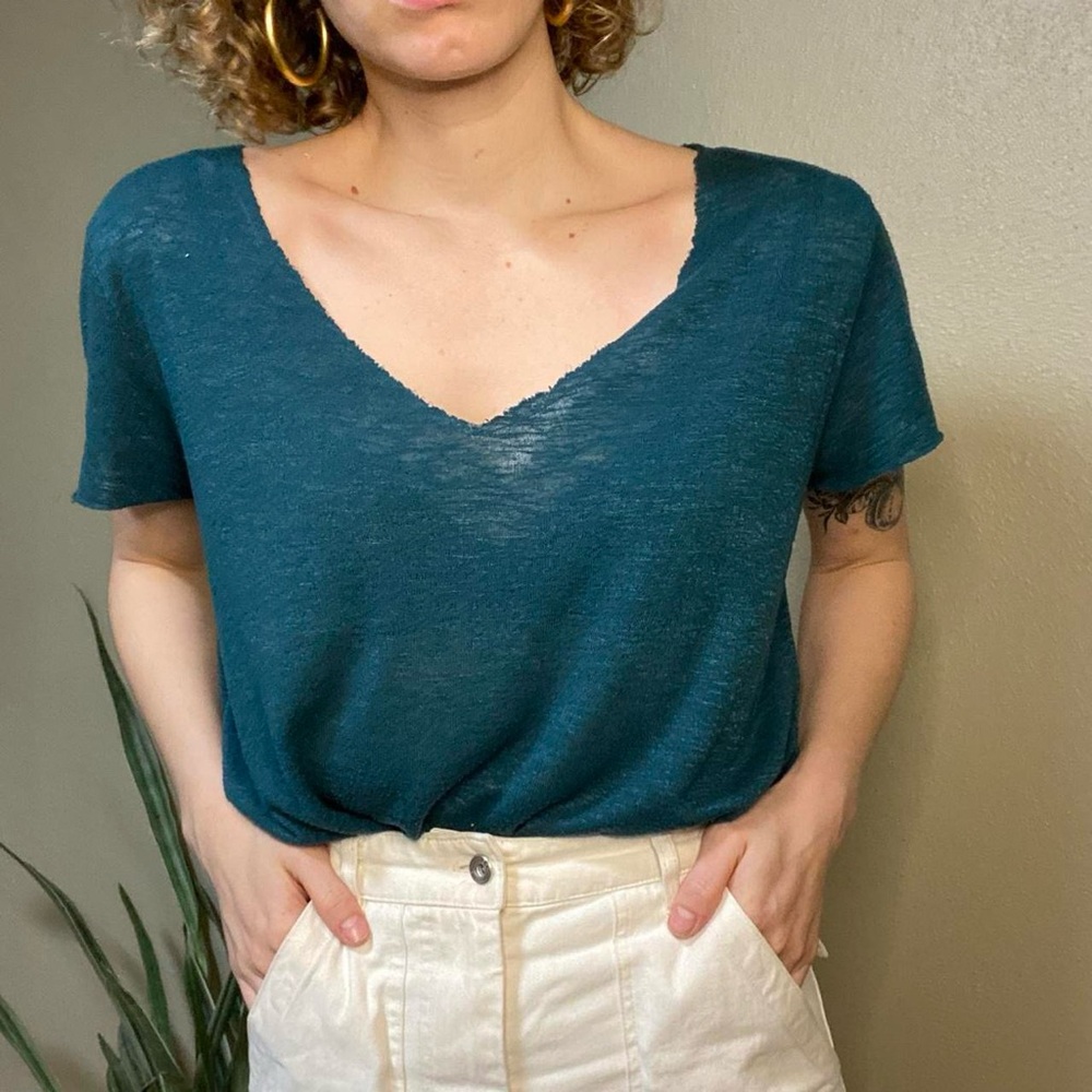 Teal burnout Knit T